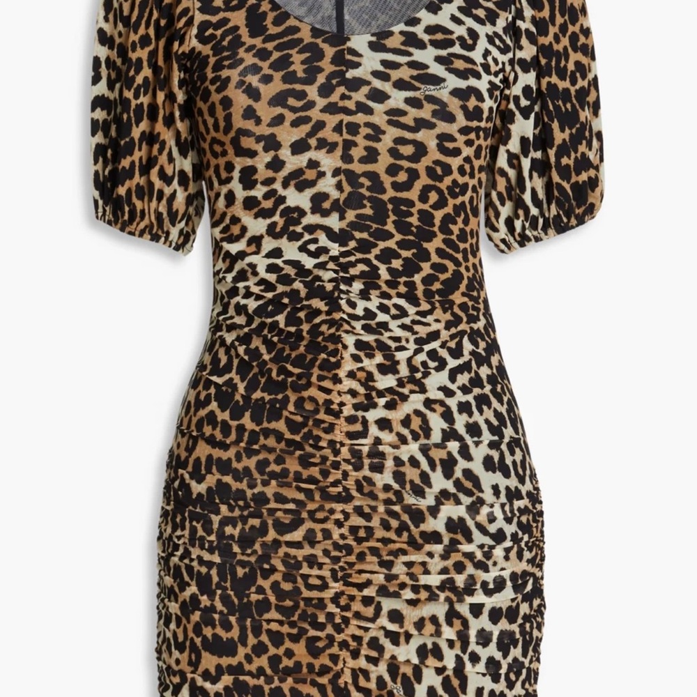 Ganni Leopard-Print Mini Dress